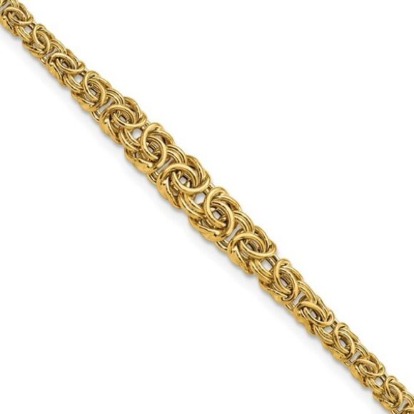 14k Gold Graduated Byzantine Bracelet: A Masterpiece of Craftsmanship & Elegance - Picture 4 of 4